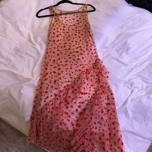 Sheer nude & red dress